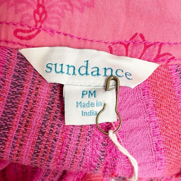 NWT Sundance Hana Stripe Pink Wide Leg Pants Size PM Medium Petite Boho Beachy - Picture 11 of 15